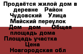 Продаётся жилой дом в деревне › Район ­ Чудовский › Улица ­ Майский переулок › Дом ­ дом 3 › Общая площадь дома ­ 42 › Площадь участка ­ 1 405 › Цена ­ 750 - Новгородская обл., Чудовский р-н, Стеремно д. Недвижимость » Дома, коттеджи, дачи продажа   